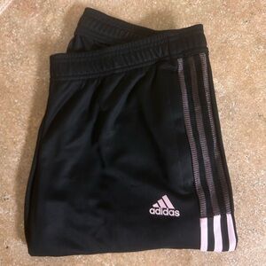 Adidas Track Pant Joggers Tapered Fit Women’s  Black/Pink Athletic Climacool